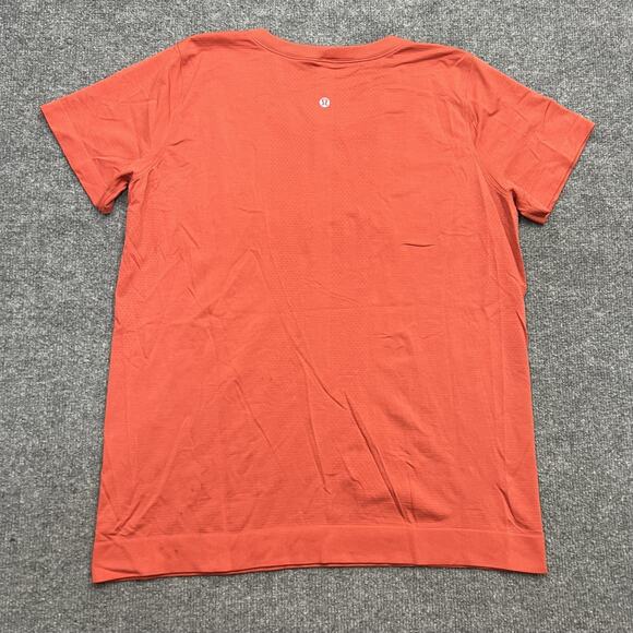 Lululemon Shirt Womens size 12 Orange Swiftly Tech Short Sleeve Scoop Seamless - Picture 2 of 7